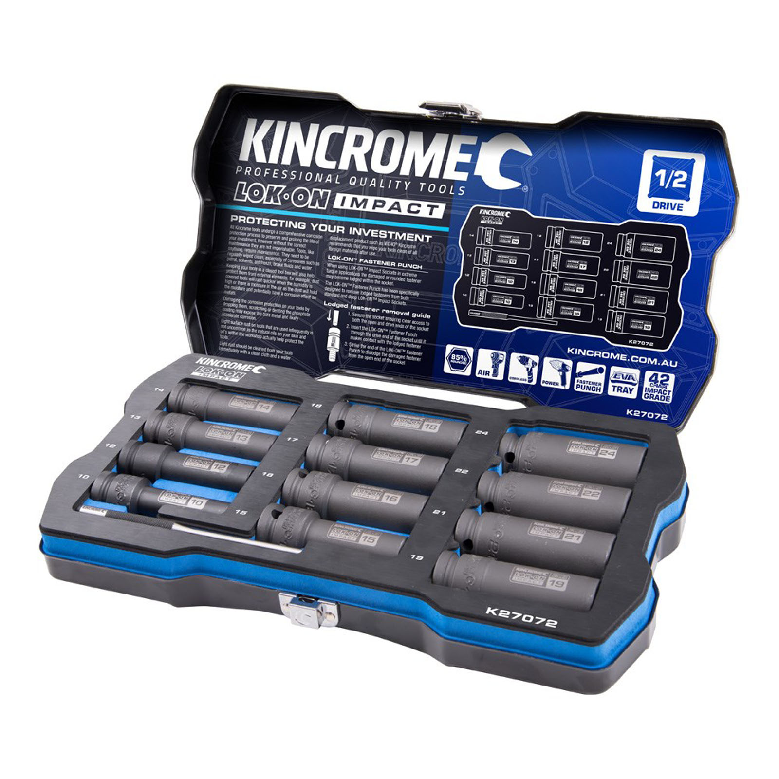 KINCROME K27072 LOKON IMP SET 12P 1/2 DEEP-MET