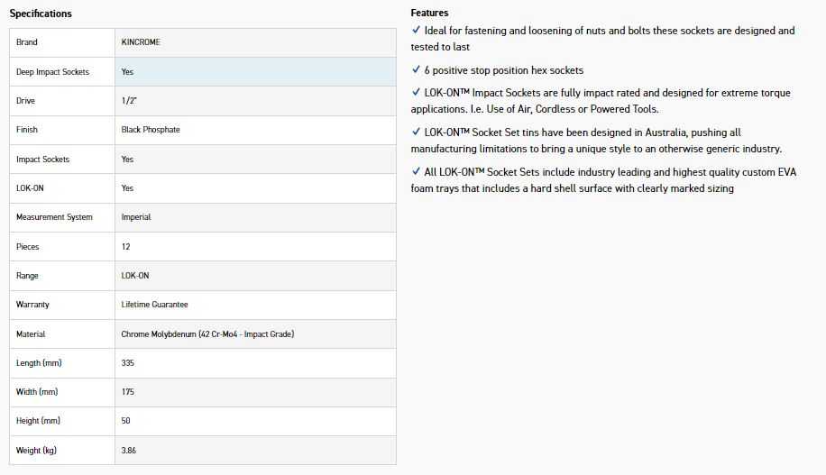 KINCROME K27073 LOKON IMP 12P 1/2 DEEP - IMP - Image 5