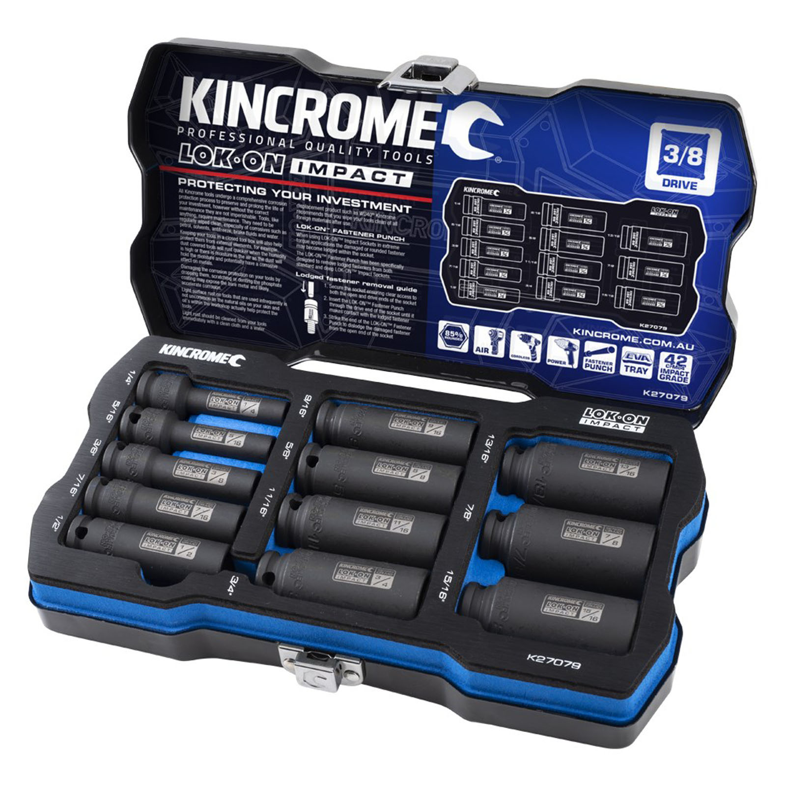 KINCROME K27079 LOKON IMP SET 12P 3/8 DEEP-IMP