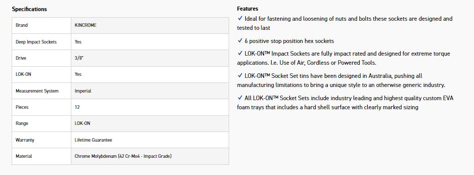 KINCROME K27079 LOKON IMP SET 12P 3/8 DEEP-IMP - Image 4