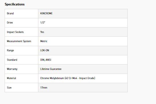 KINCROME K27109 LOKON IMPACT SKT 1/2DRV 17MM - Image 2