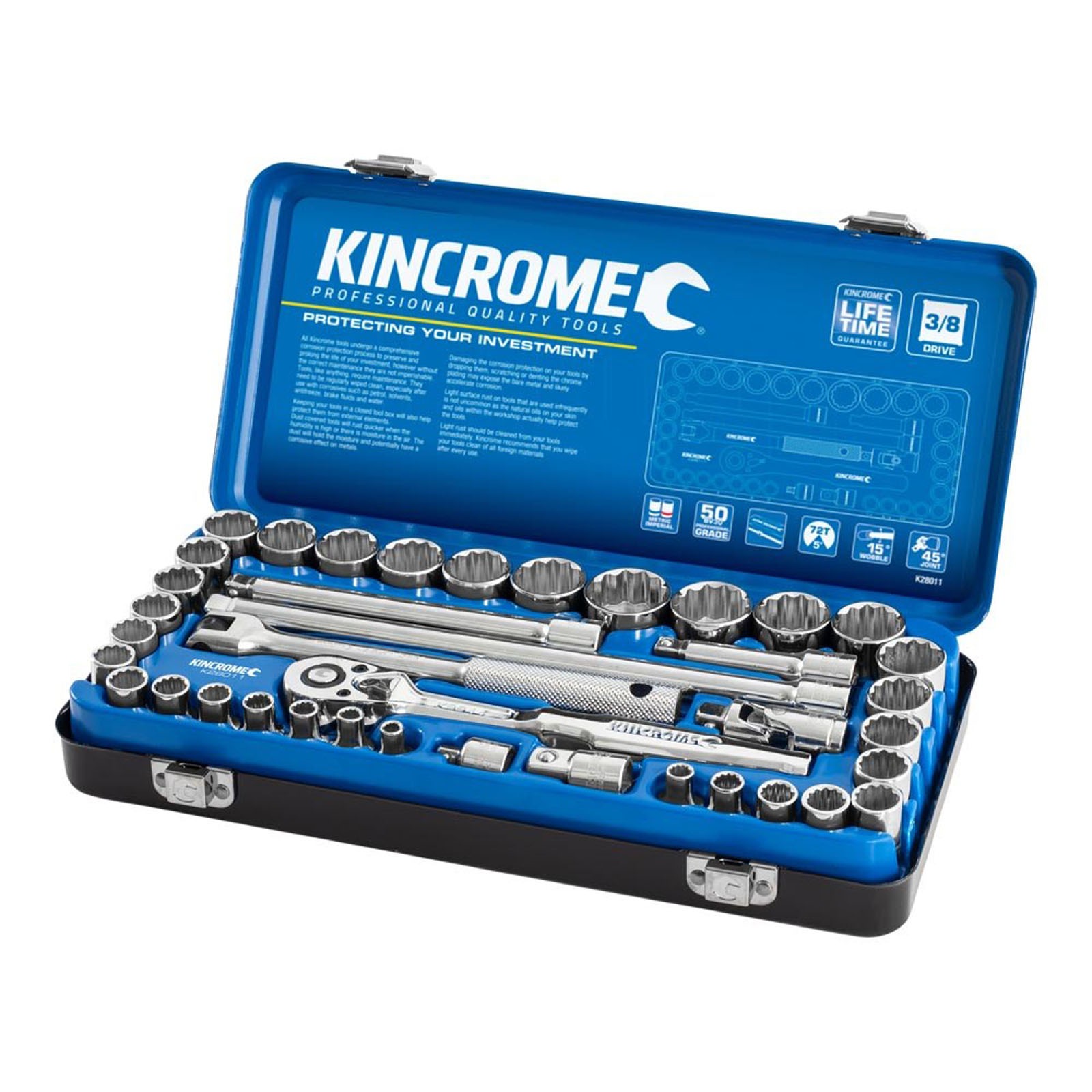 KINCROME K28011 SKT SET 39P 3/8DR MET/IMP