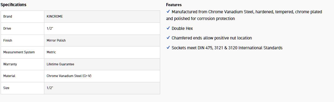 KINCROME K2876 SOCKET 1/2DR 24MM (MP) - Image 2