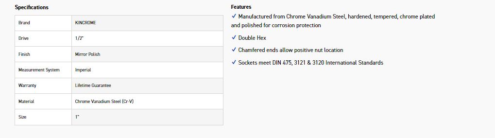 KINCROME K2898 SOCKET 1/2DR 1 (MP) - Image 2