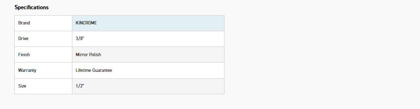 KINCROME K2934 SKT ADAPTR 3/8F X 1/2M (MP) - Image 2