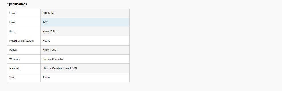 KINCROME K2972 SOCKET DEEP 1/2DR 10MM (MP) - Image 2