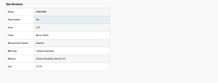 KINCROME K2990 SOCKET DEEP 1/2DR 11/16 (MP) - Image 2
