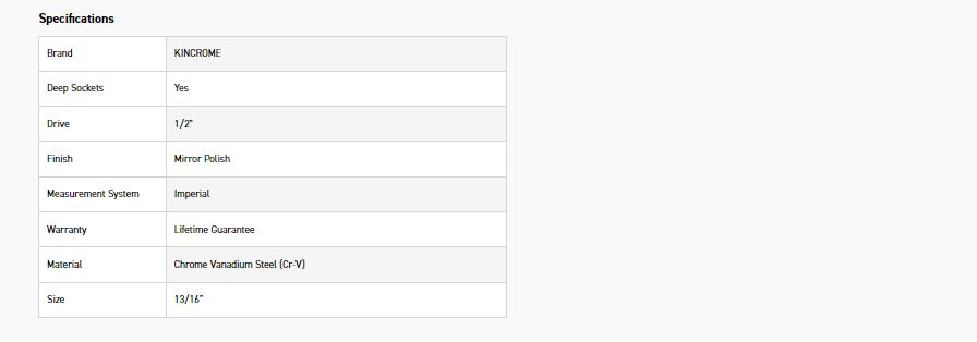 KINCROME K2992 SOCKET DEEP 1/2DR 13/16 (MP) - Image 2