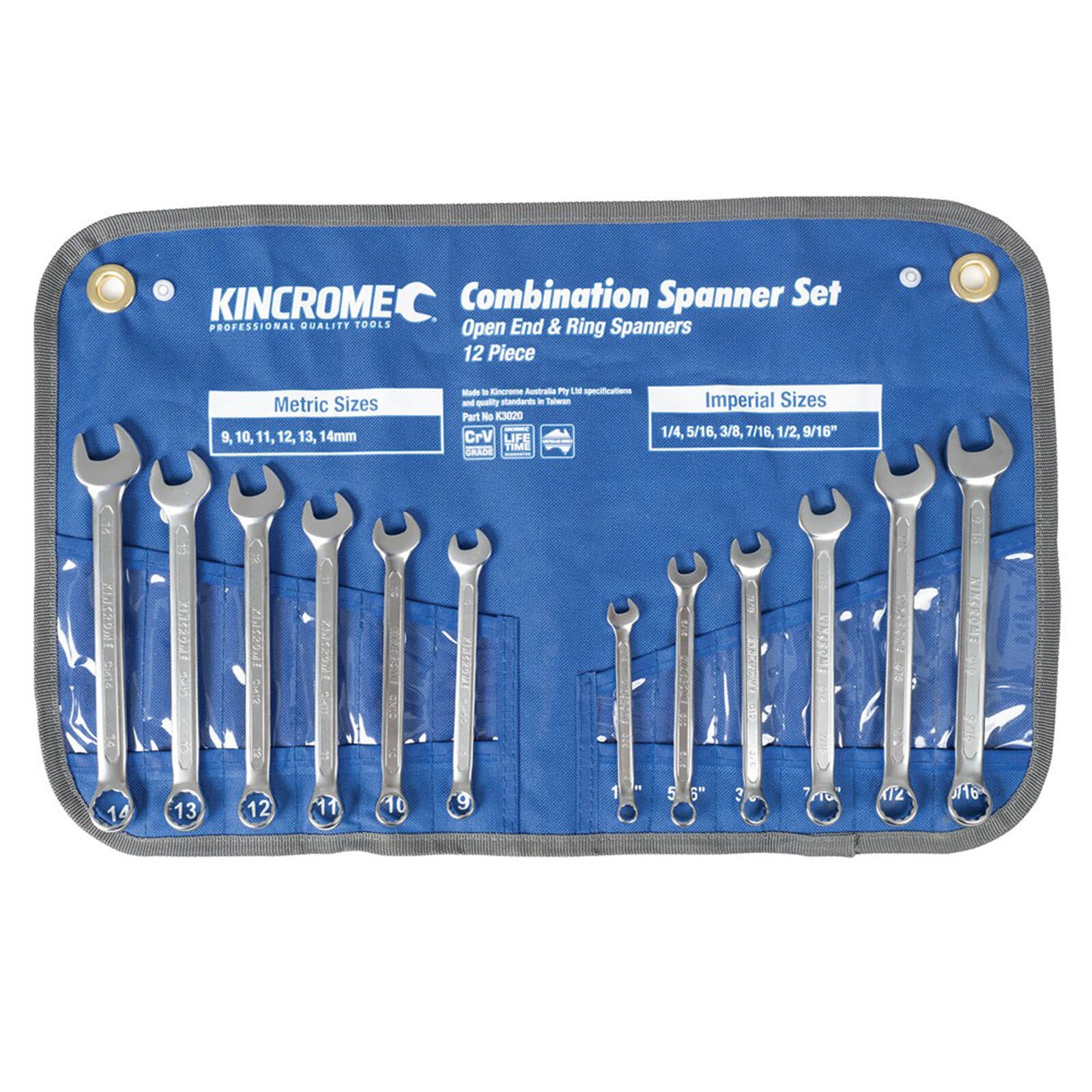 KINCROME K3020 12P COMBO SPAN SET MET/IMP