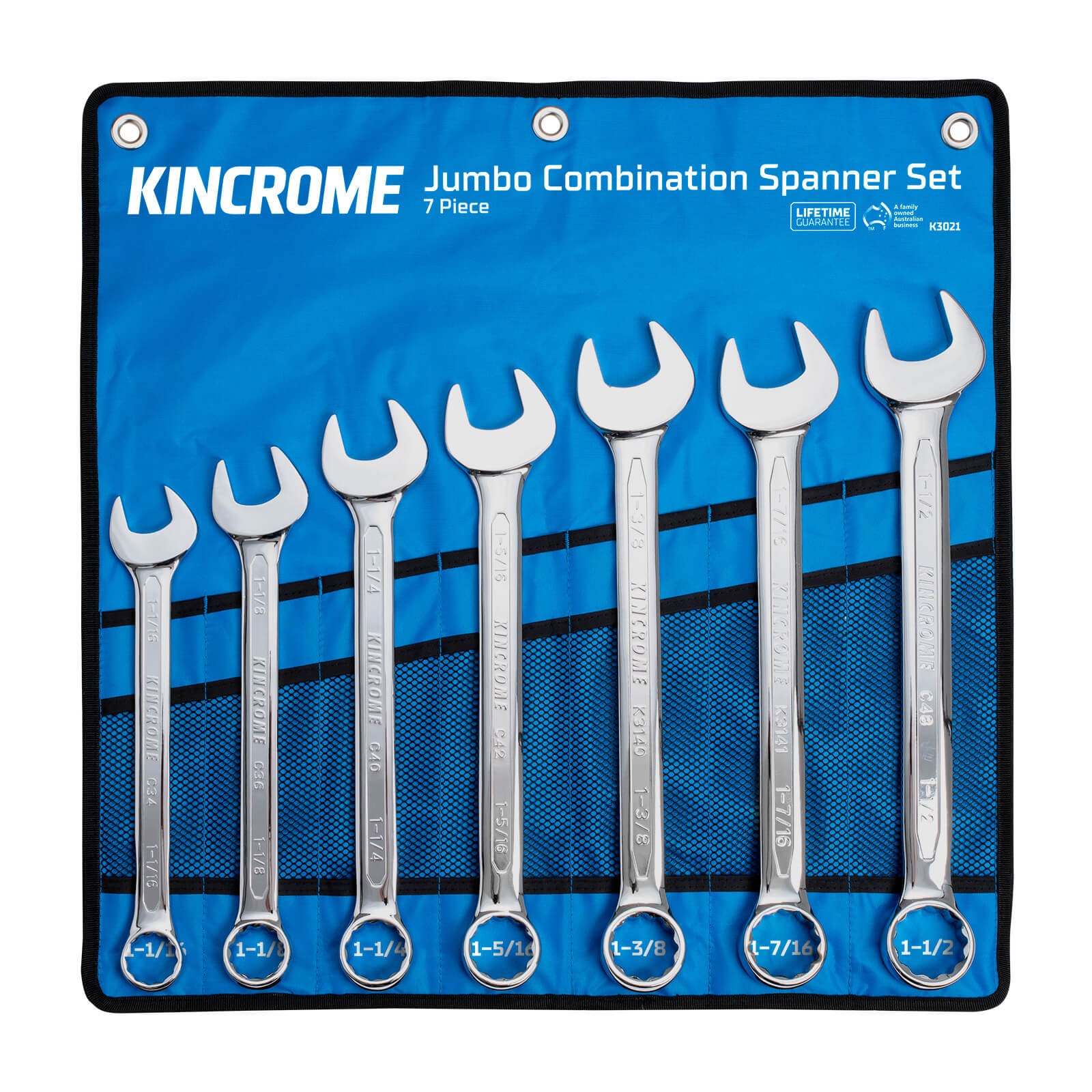 KINCROME K3021 7P JUMBO COMBO SPANNER SET IMP
