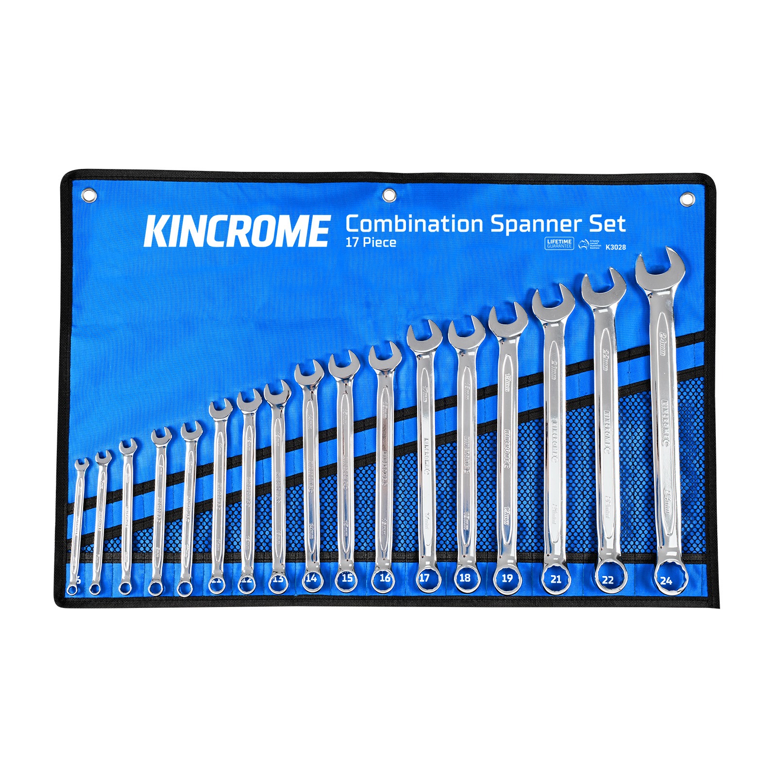 KINCROME K3028 17P COMBO SPANNER SET MET (MP)