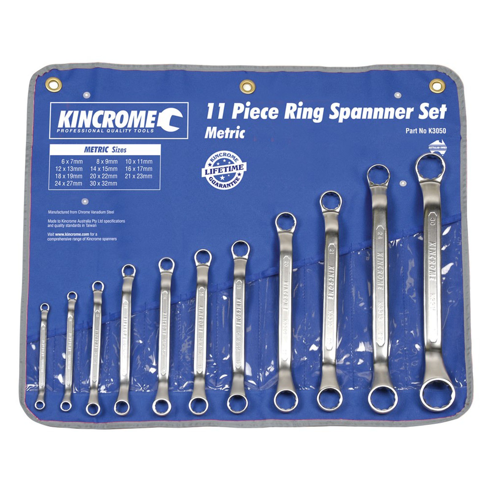 KINCROME K3050 11P D/RING SPANNER SET MET