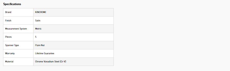 KINCROME K3061 SPANNER SET 5PC M F/NUT - Image 3