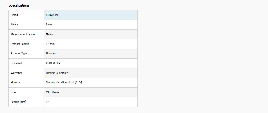 KINCROME K3386 SPANNER F/NUT 13 X 14MM - Image 2