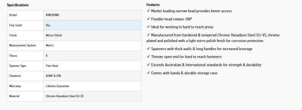 KINCROME K3700 8P FLEX HEAD G/SPN NONLOCK-MET - Image 3