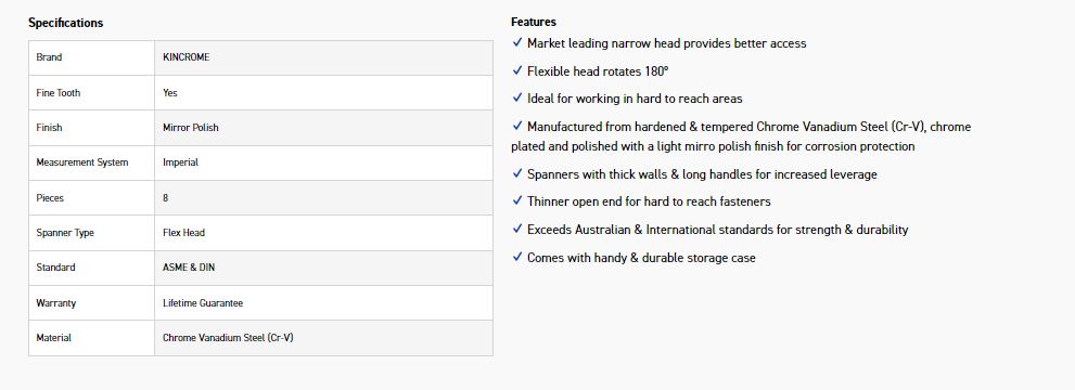 KINCROME K3701 8P FLEX HEAD G/SPN NONLOCK-IMP - Image 3
