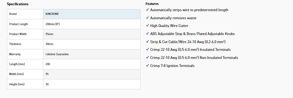 KINCROME K4001 AUTO WIRE STRIPPER_CRIMPER - Image 3