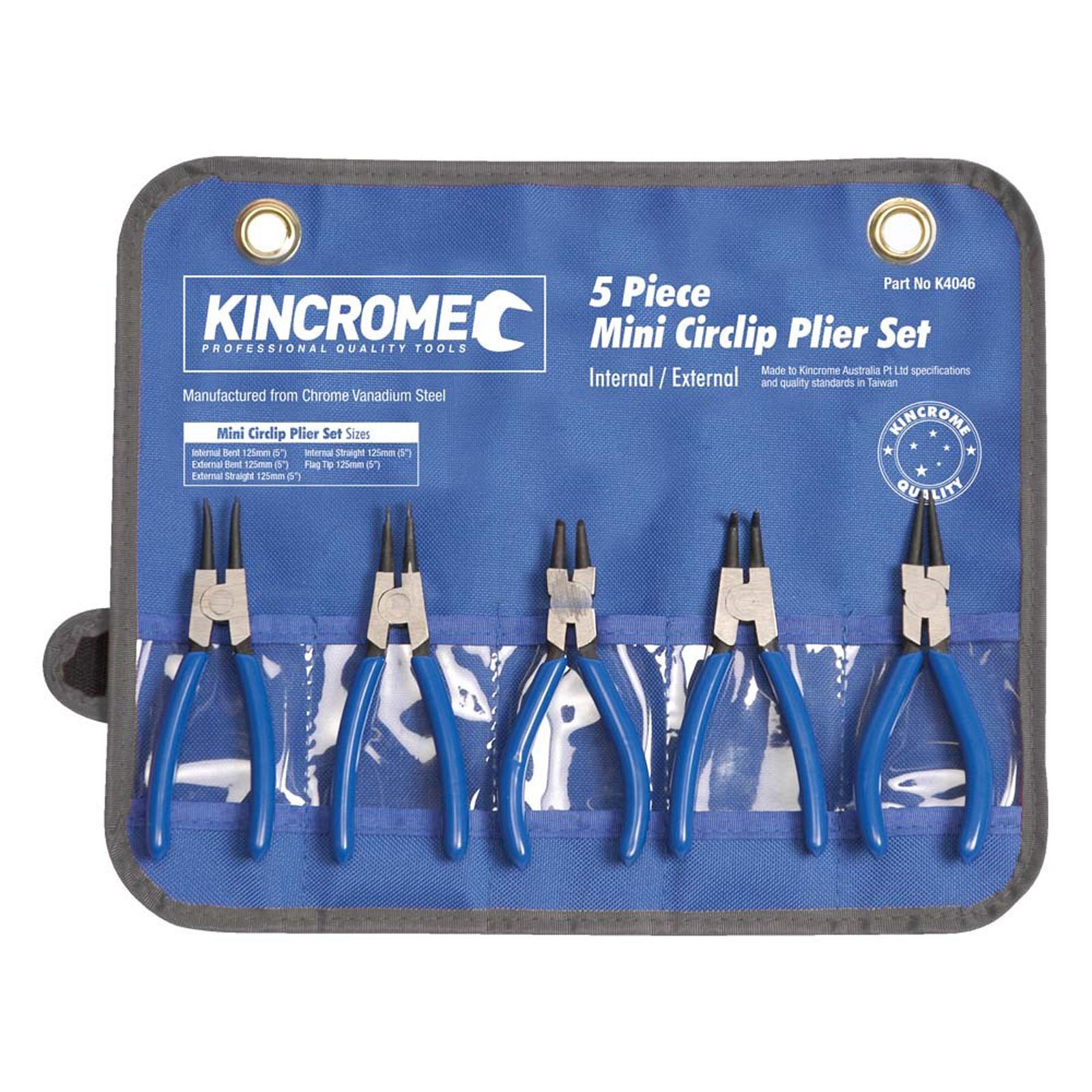 KINCROME K4046 5PCE MINI CIRCLIP PLIER SET