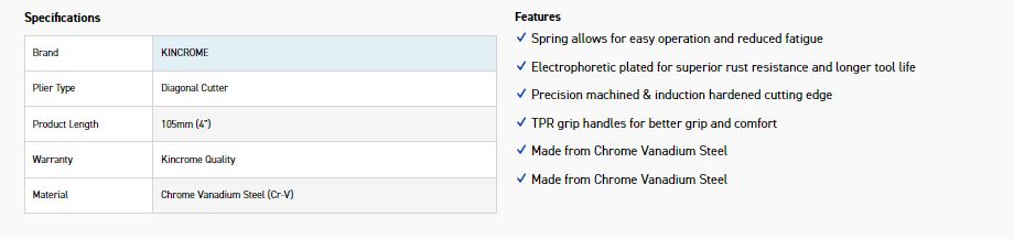 KINCROME K4208 MINI DIAG CUTTTER 105MM - Image 2