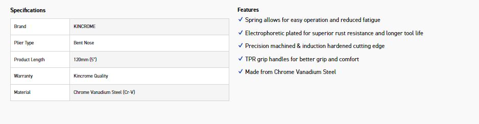 KINCROME K4213 MINI BENT NOSE 120MM - Image 2