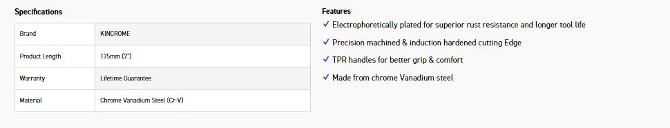 KINCROME K4230 END CUT PLIER 175MM (7") - Image 3