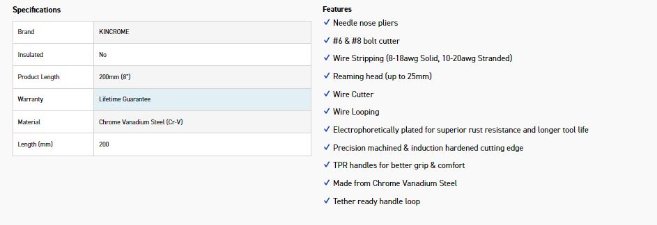 KINCROME K4235 COMBINATION WIRE STRIPPERS - Image 6