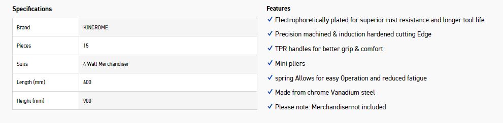 KINCROME K50410 23PC PLIER PLANOGRAM - Image 2