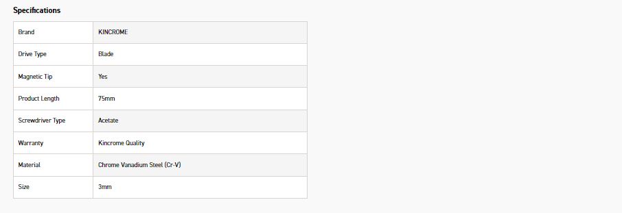 KINCROME K5151 ACETATE 3MM X 75MM BLADE - Image 2