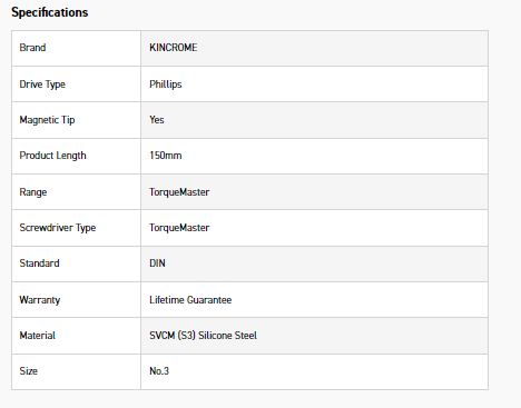 KINCROME K5548 S/DRIVER PHIL 150MM X NO.3 - Image 6