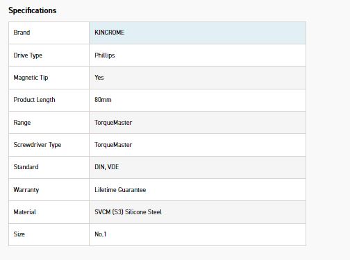 KINCROME K5602 VDE TORQUEMASTER PH1 X 80MM - Image 5