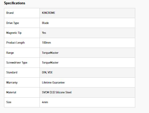 KINCROME K5606 VDE TORQUEMASTER BLD 4X100MM - Image 5