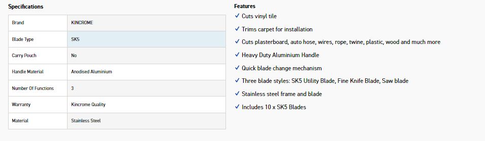 KINCROME K6101 FOLDING UTILITY TRI BLADE - Image 4