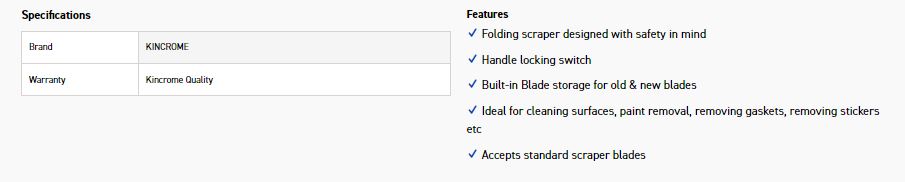 KINCROME K6277 LARGE FOLDING SCRAPER - Image 3