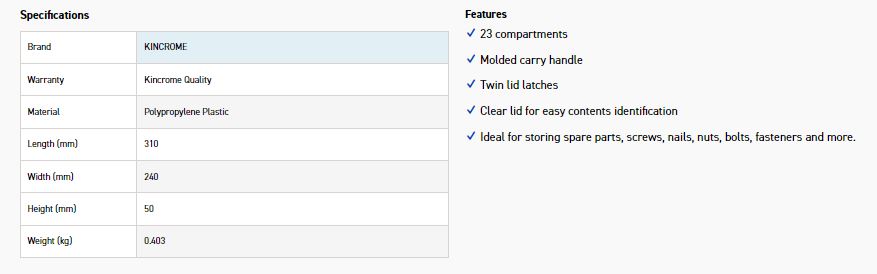 KINCROME K7912 PLASTIC ORGANISER 310MM/12 IN - Image 5