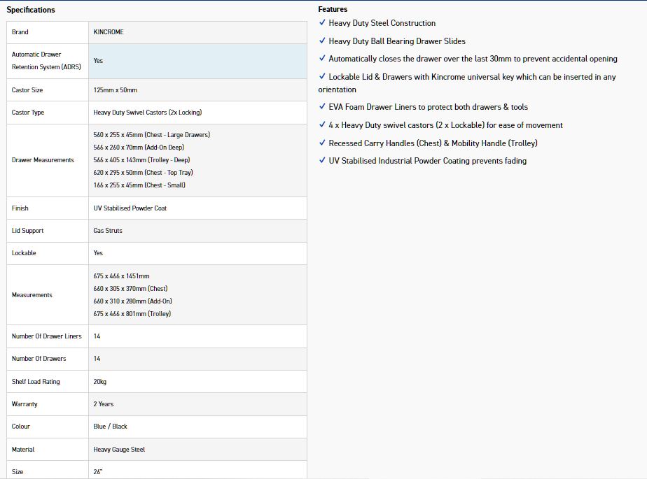 KINCROME K7991 14DRW ADDON COMBO EVOLUTION - Image 2