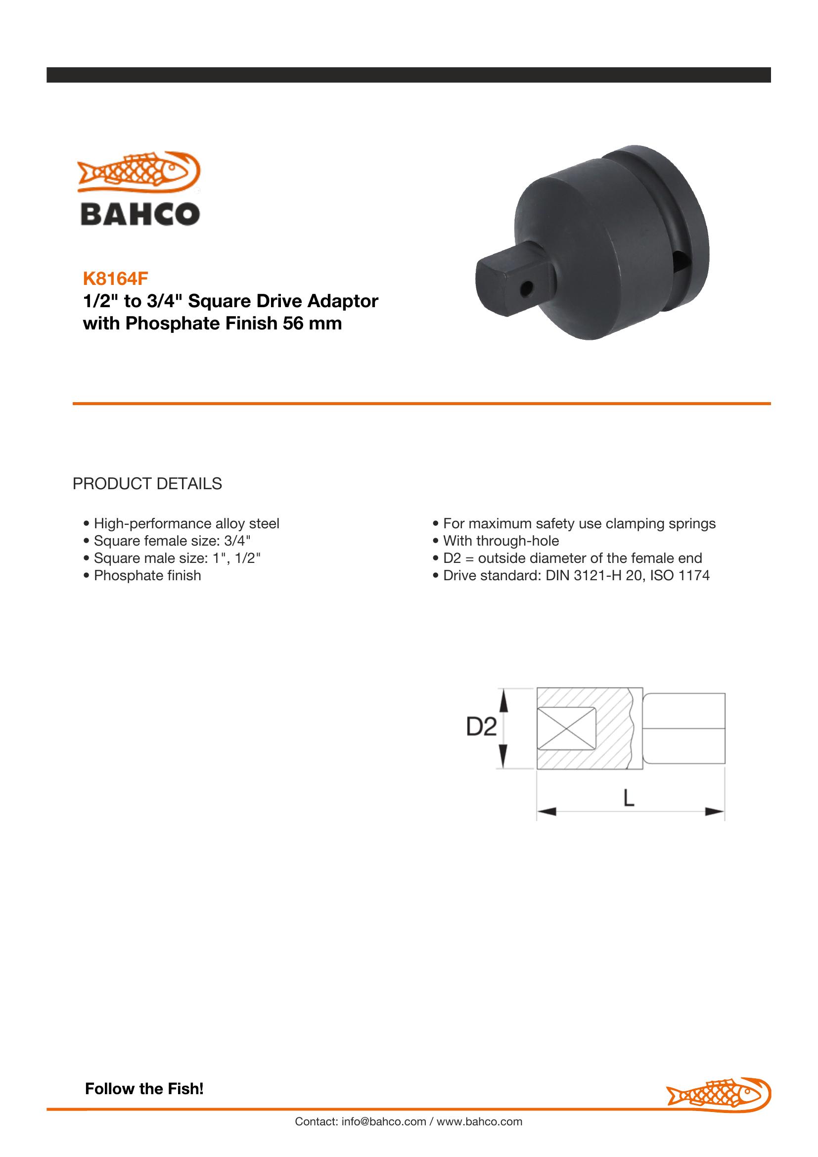 Bahco Impact Socket Adaptor 3/4" - Image 4