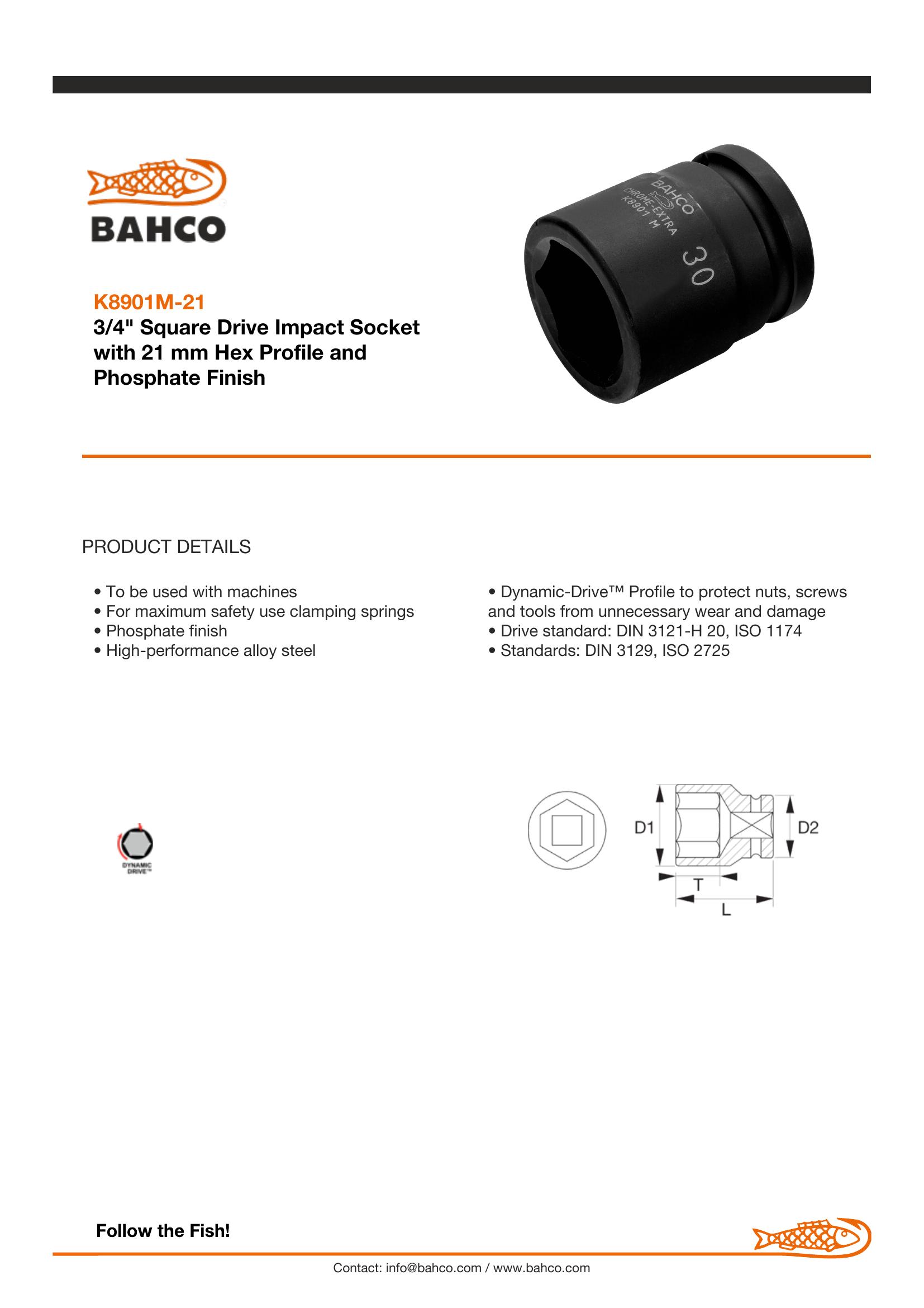 Bahco 3/4" Drive Impact Socket Metric - Standard - Image 6
