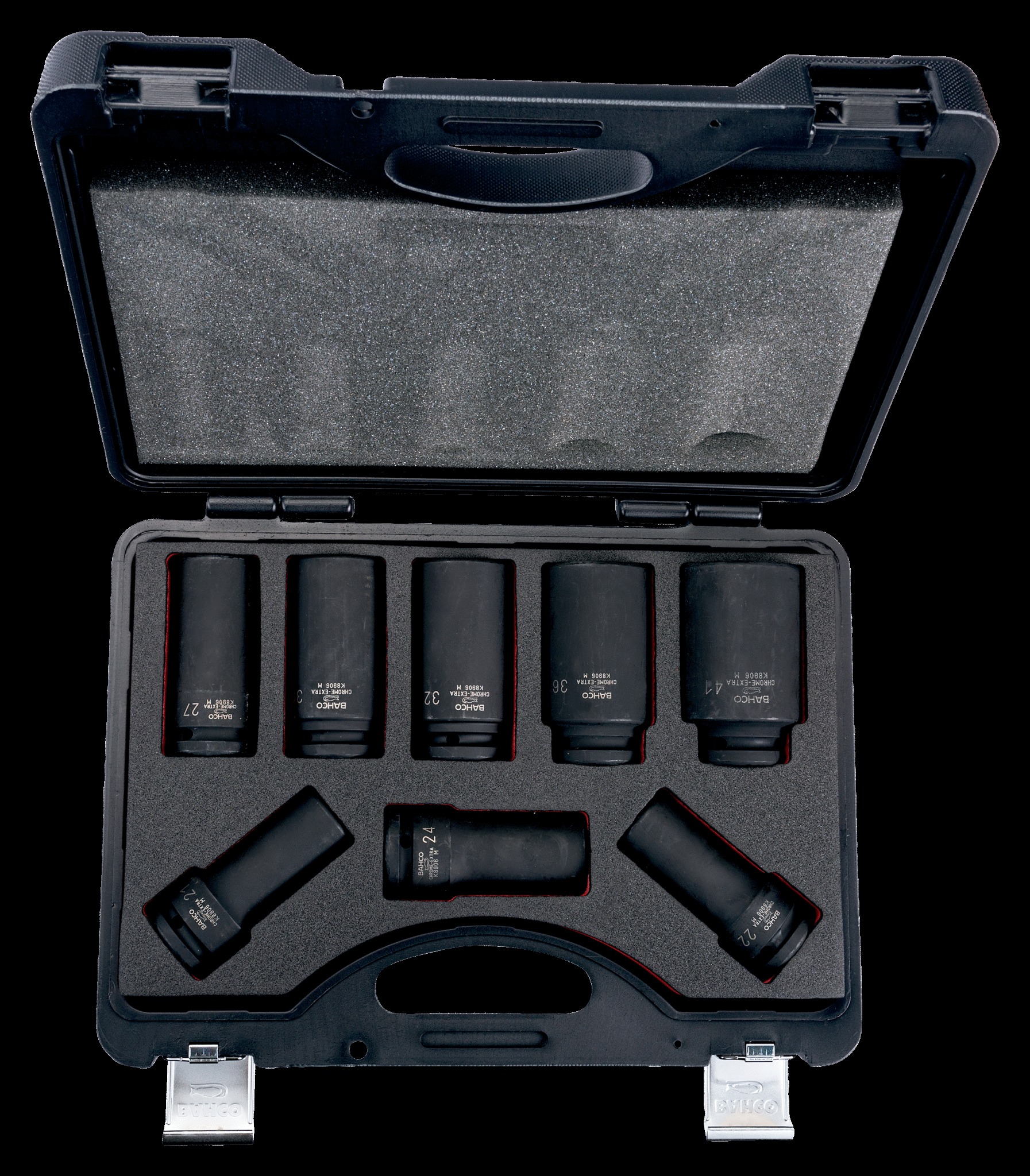 Bahco 3/4" Metric Impact Socket Set - Deep Impact - 8 pieces. Sizes: 21, 22, 24, 27, 30, 32, 36 & 41mm - Image 2