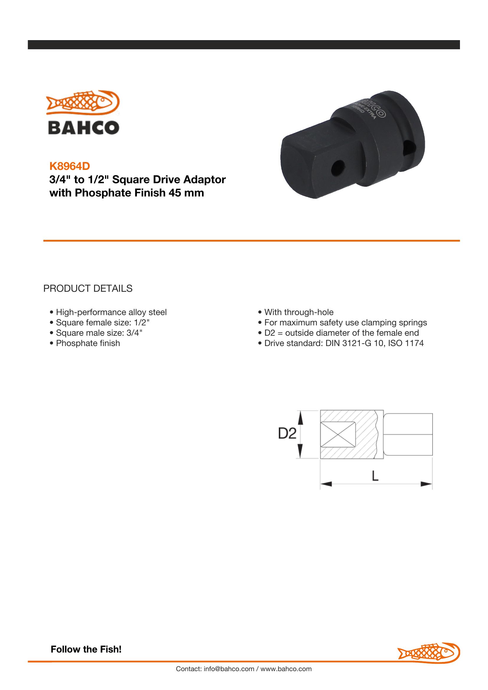 Bahco Impact Socket Adaptor 1/2" - Image 4