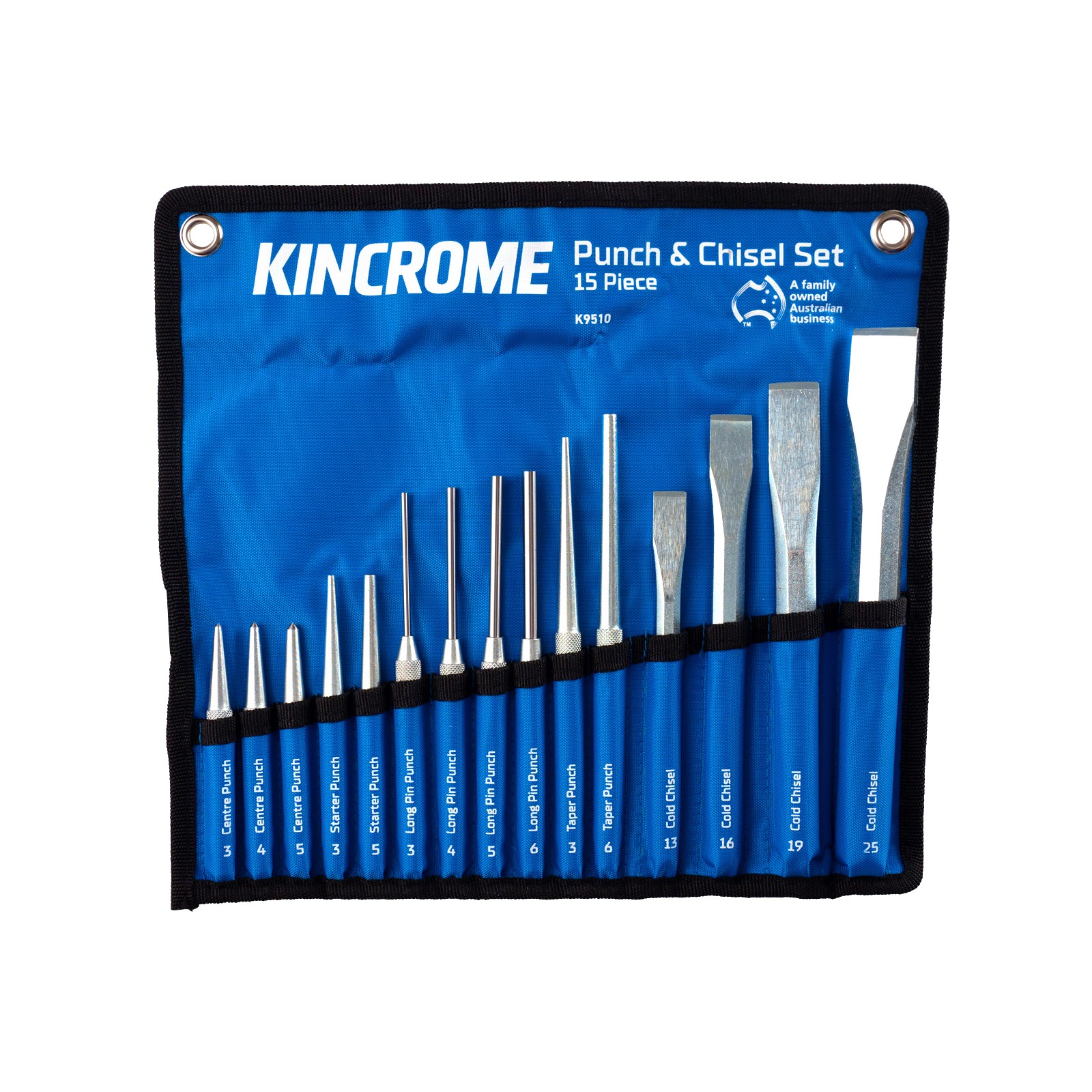 KINCROME K9510 PUNCH & CHISEL SET 15 PIECE