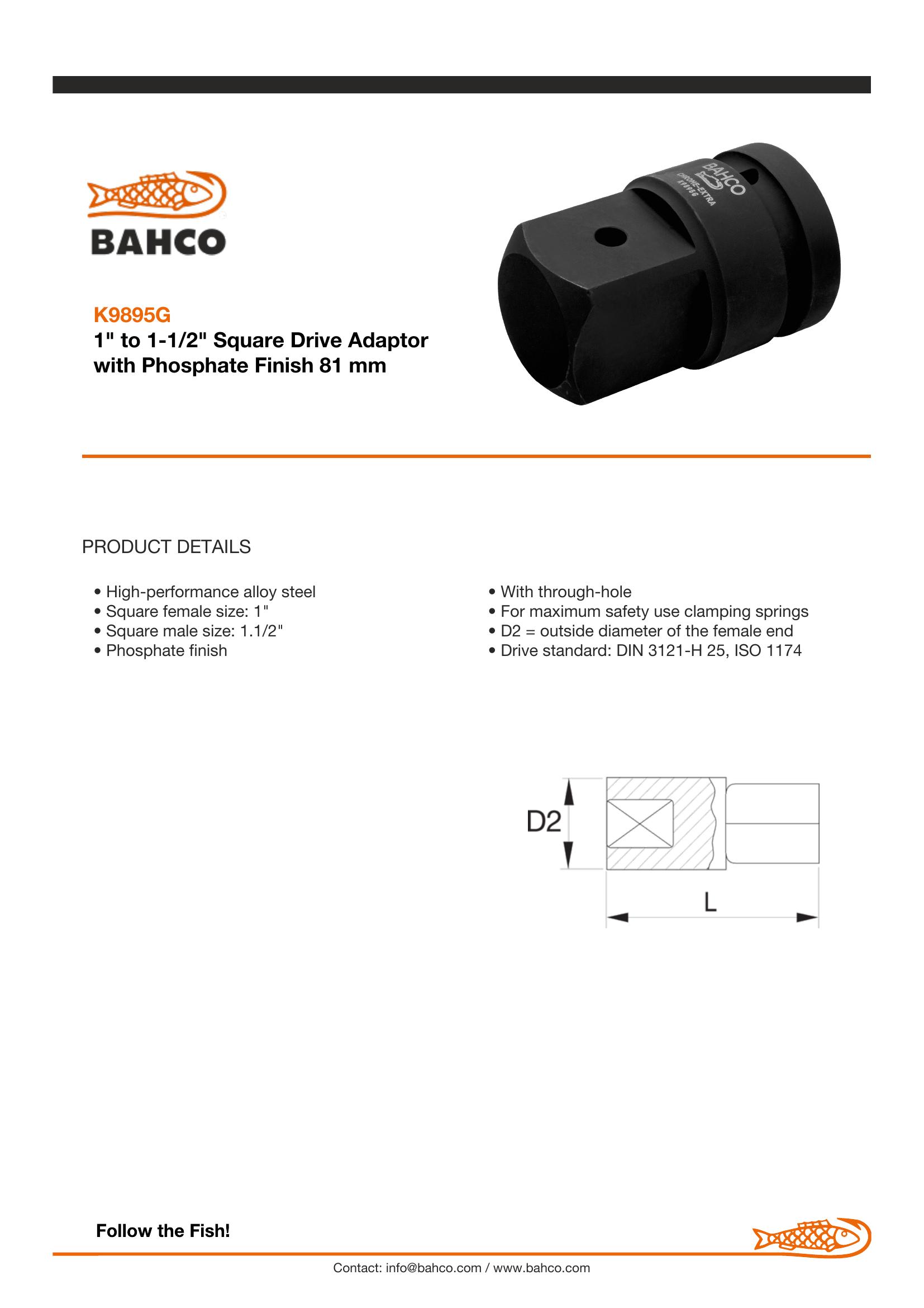 Bahco Impact Socket Adaptor 1" 1,5" - Image 4