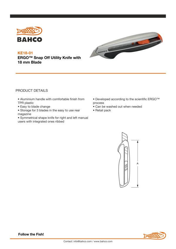 Bahco ERGO 18mm Snap Off Knife - Image 5