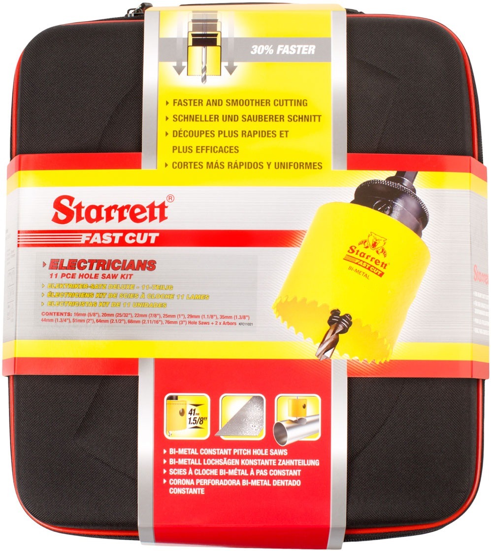 Starrett - Bi-Metal Fast Cut 11 Pc Deluxe Electricians Kit