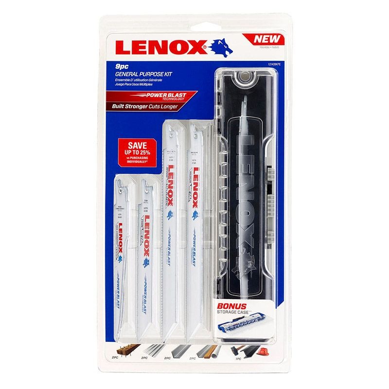 LENOX - RECIPROCATING BLADE, SET 9 PIECE