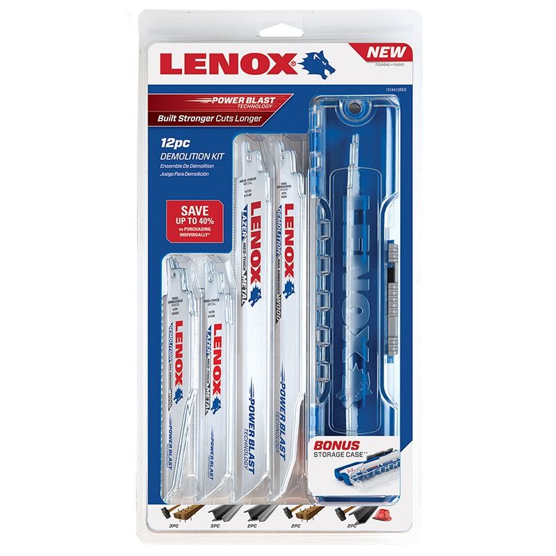 LENOX - RECIPROCATING SAW BLADE KIT DEMOLITION, 12 PIECE