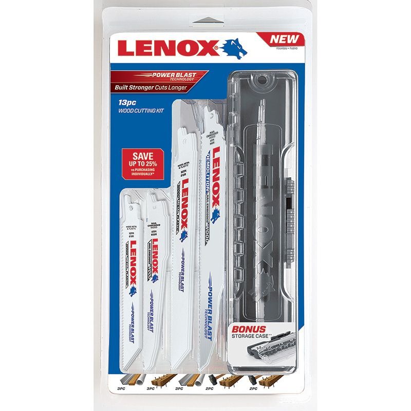 LENOX - RECIPROCATING SAW BLADE KIT WOOD, 13 PIECE