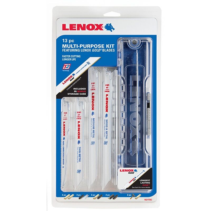 LENOX - RECIPRICATING SAW BLADE KIT 13 PIECE, GENERAL PURPOSE