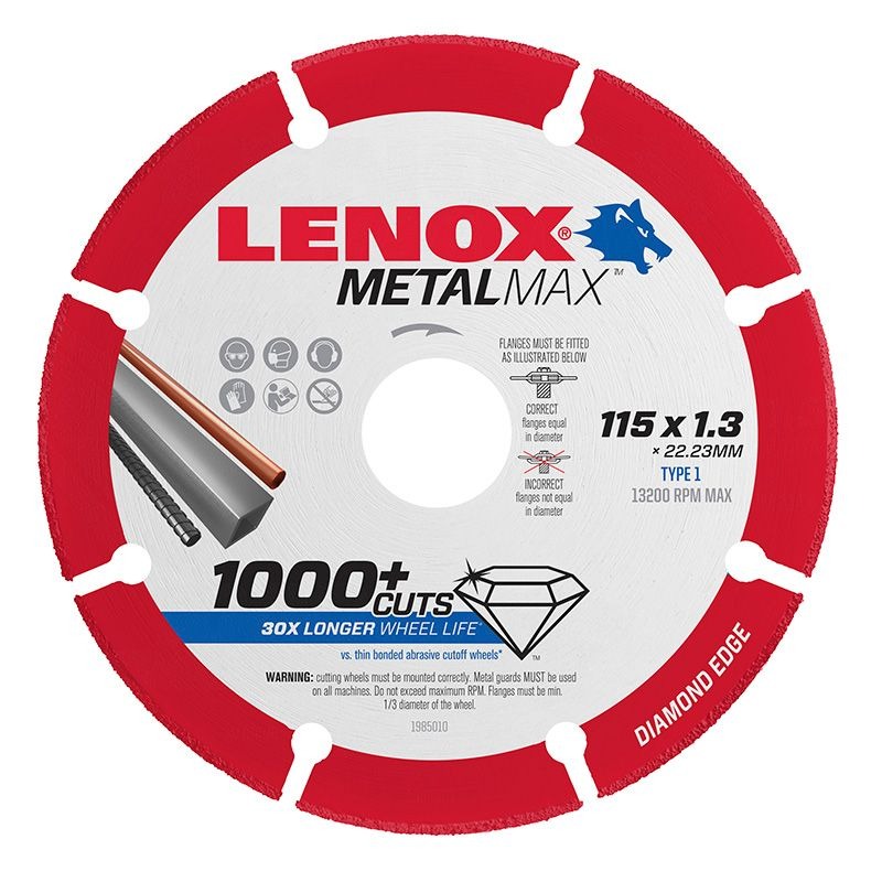 LENOX - BLADE, METAL CUT OFF WHEEL 115 x 22.2 x 1.3mm