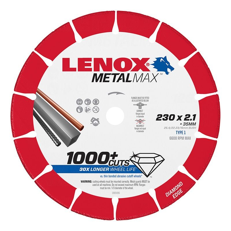 LENOX - BLADE, METAL CUT OFF WHEEL AG 230 x 35 X 2.1mm