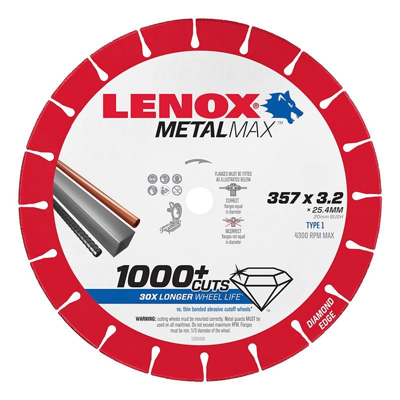 LENOX - BLADE, METAL CUT OFF WHEEL CH 357 x 25.4 x 3.2mm
